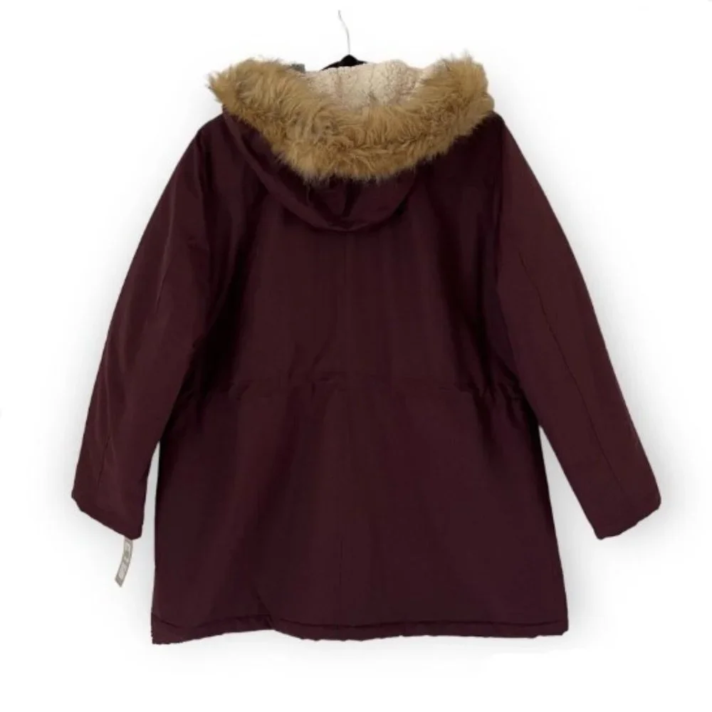 LEVI’S Sherpa Lined Hooded Parka Jacket – Wine Red, Plus 1X – NWT - Picture 10 of 15
